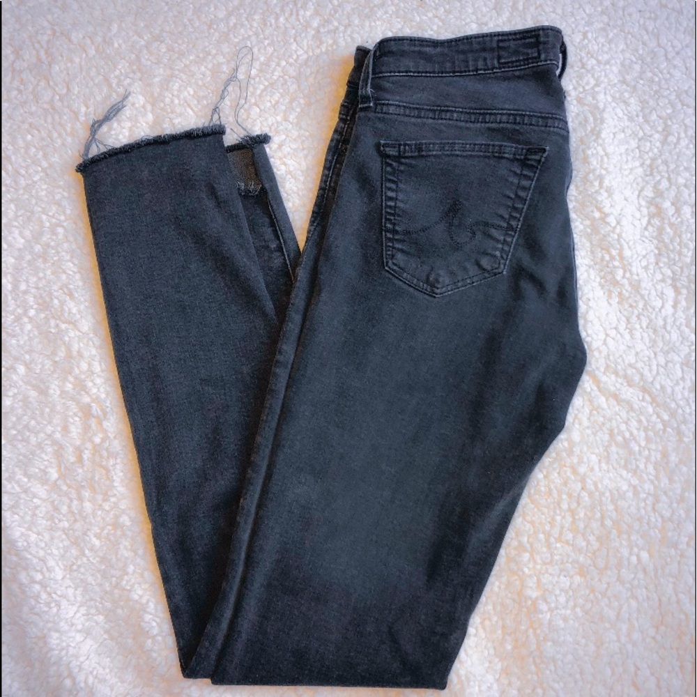 Adriano Goldschmied Black Distressed Ankle Jeans